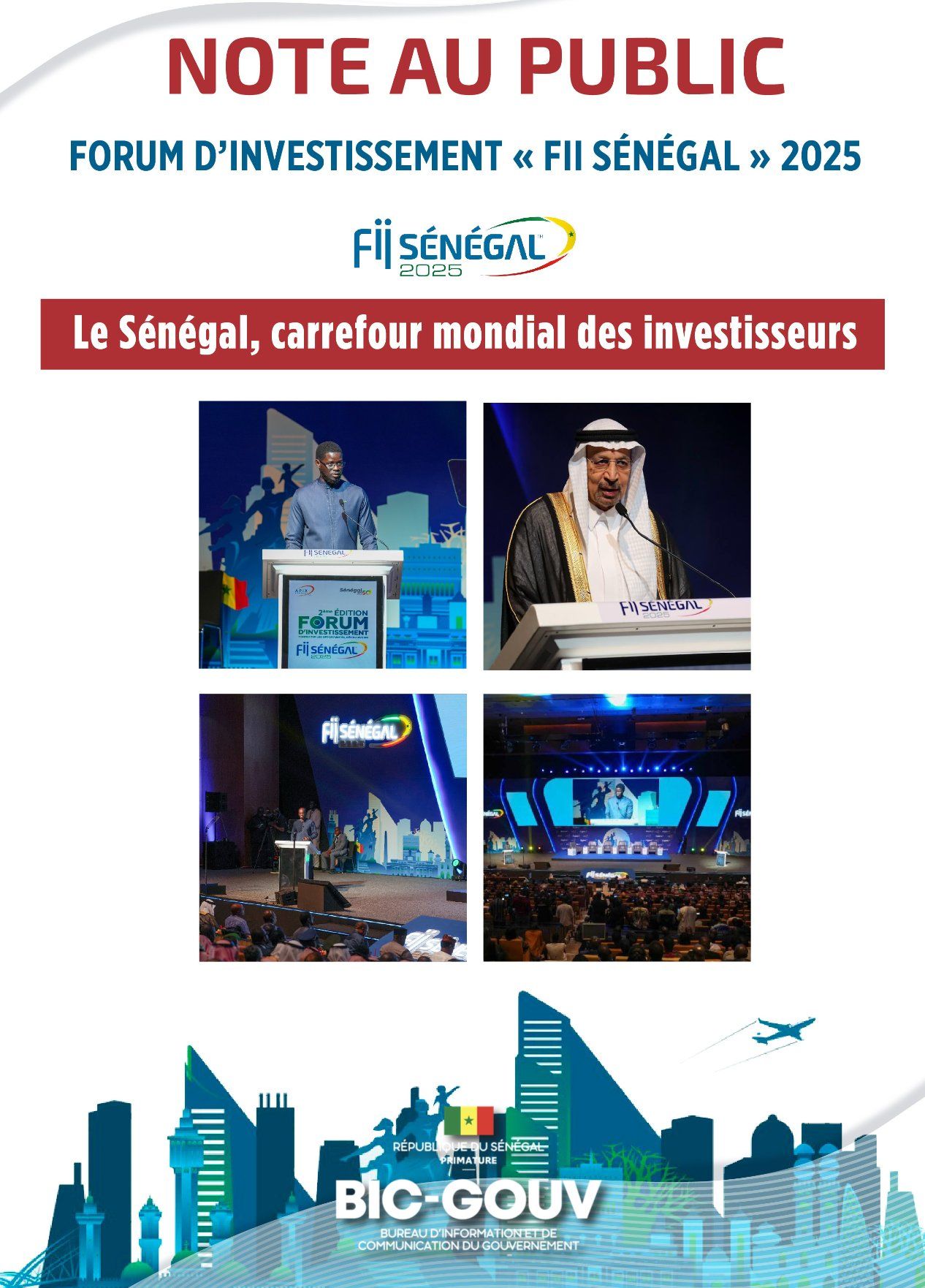 Note au public Forum Invest in Sénégal (FII Sénégal 2025) 