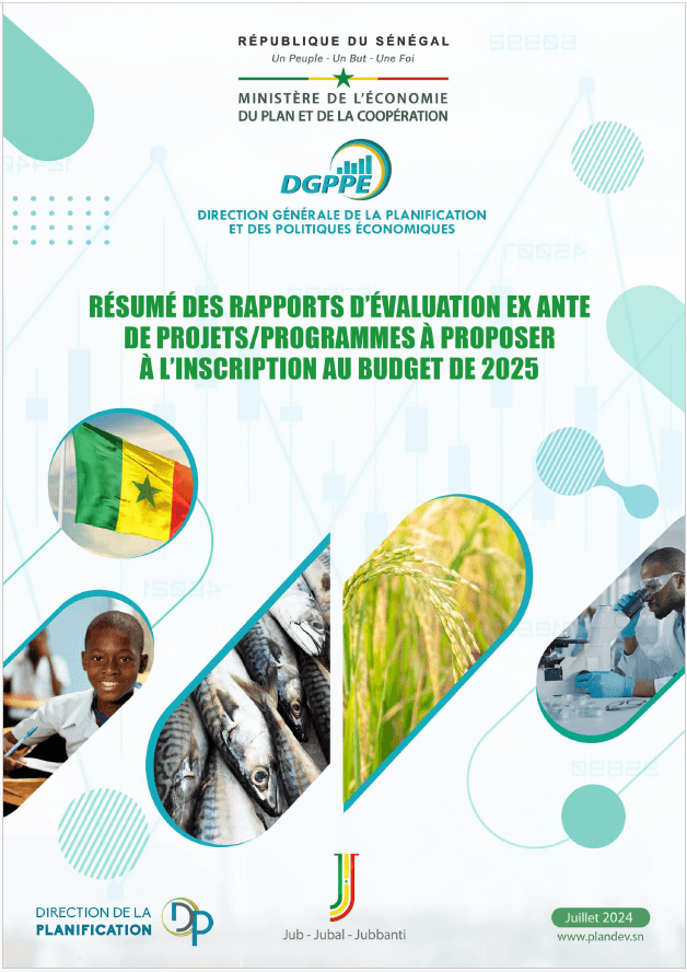 Résumé des rapports d’évaluation ex ante de Projets/Programmes à proposer à l’inscription au budget 2025