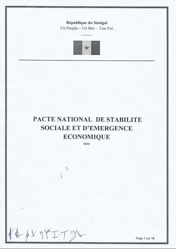 Pacte national de stabilité sociale et d'émergence économique 2014