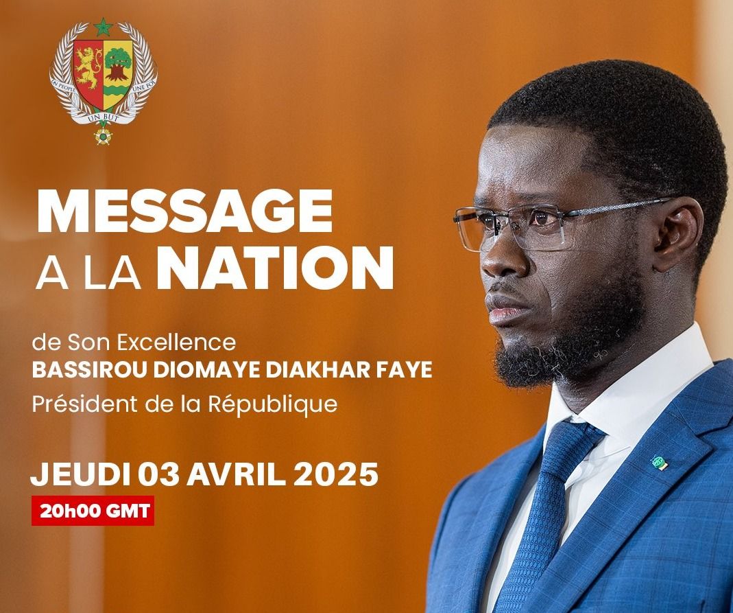 DISCOURS A LA NATION Président DIOMAYE 03 Avril 2025