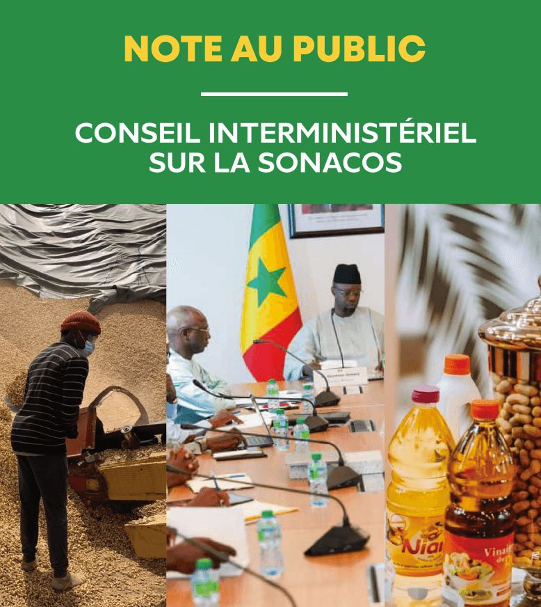 Note au Public - Conseil interministériel sur la SONACOS
