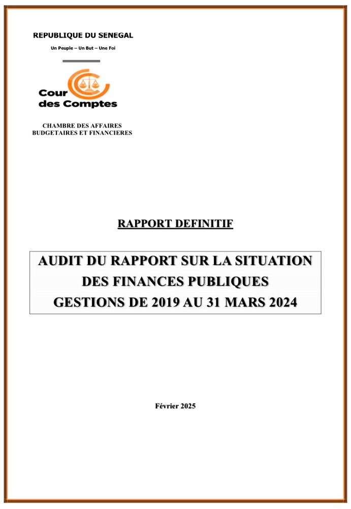 Rapport Cours des comptes sur la situation des finances publiques de 2019 à 2024